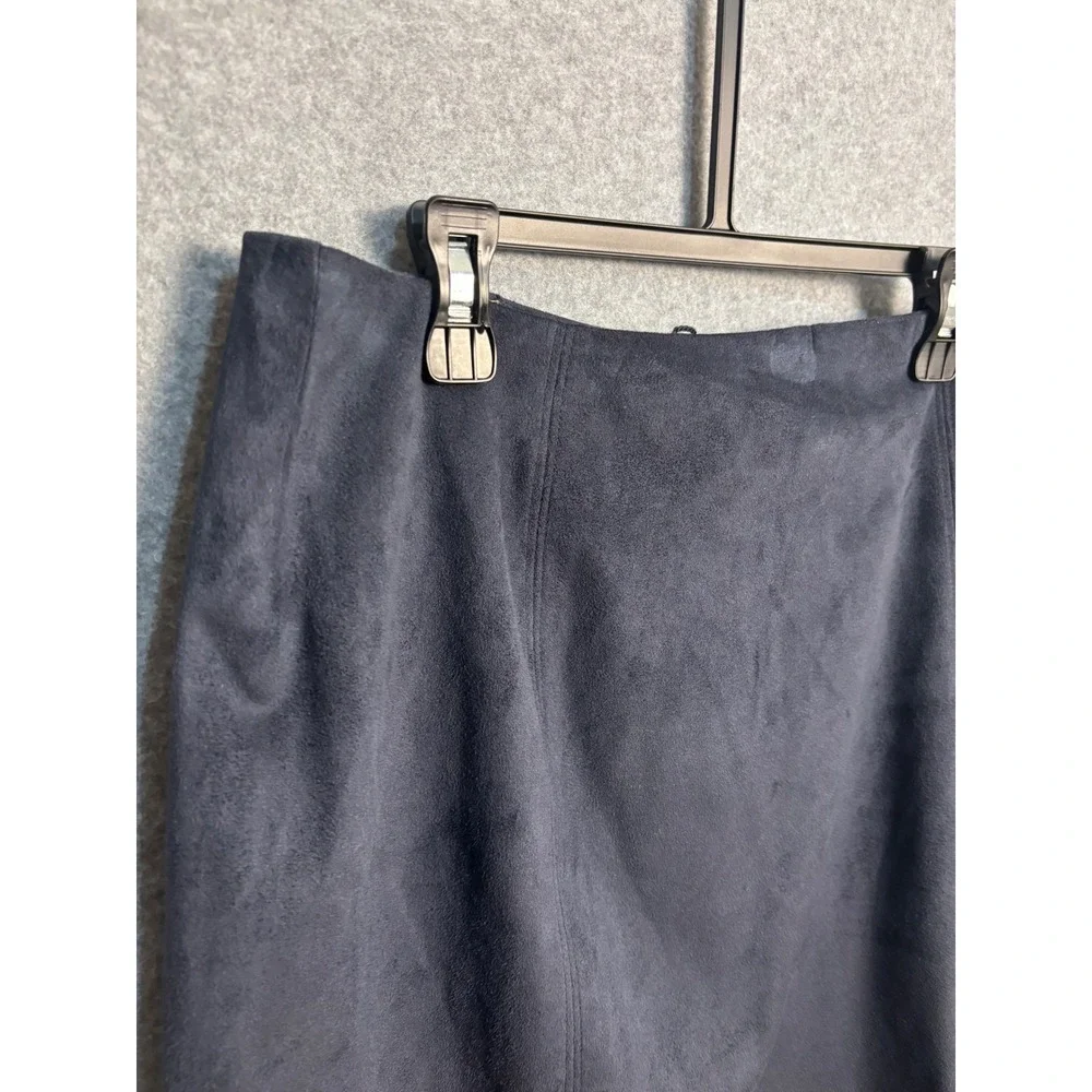 J.Crew Faux Suede Pencil Skirt Women's Size 6 Navy Poly Blend Office Classic